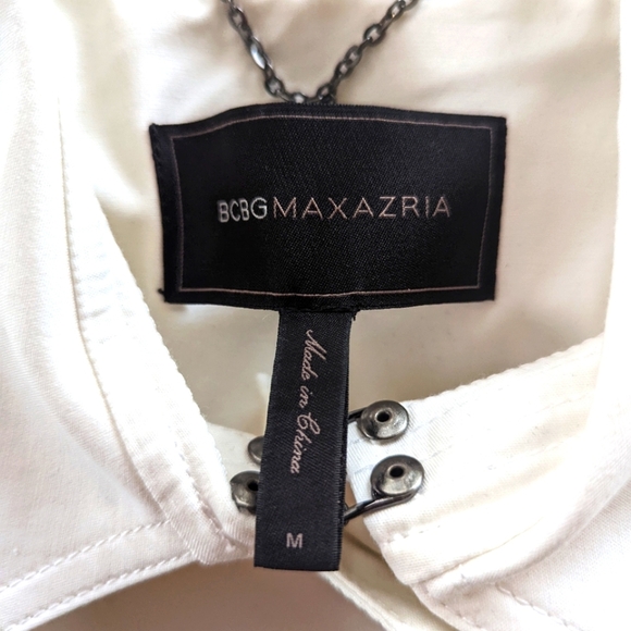BCBGMaxAzria White Trench Coat with Pleats Womens Medium - Picture 7 of 11